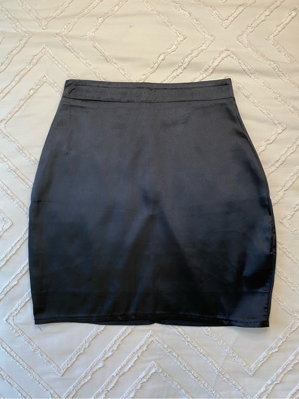 PrettyLittleThing Black Satin Mini Skirt